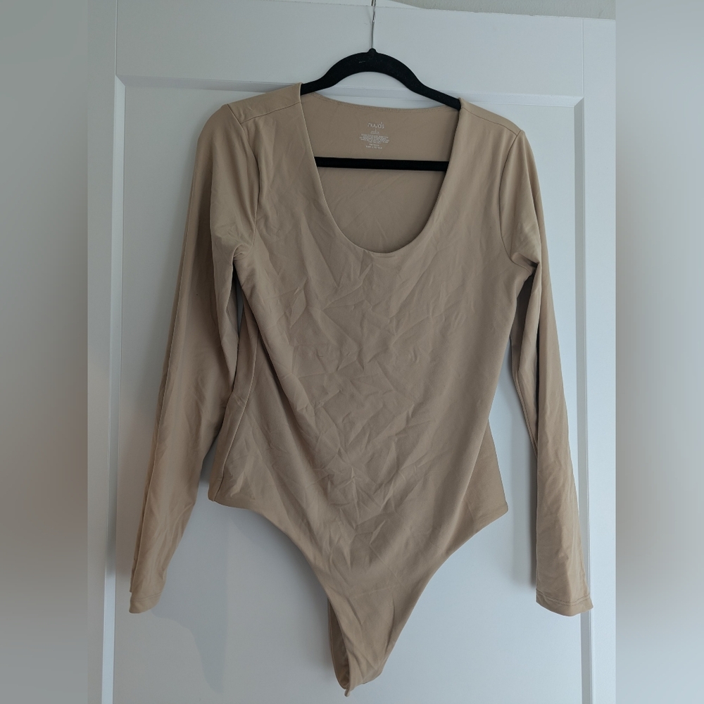 nuuds Beige Long Sleeve Bodysuit